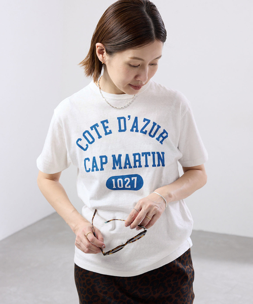 IENA(イエナ)の「BLACK COTE D'AZUR ロゴTシャツ(Tシャツ/カットソー・レディース・ホワイト/ライトグレー・FREE)」の18枚目の写真