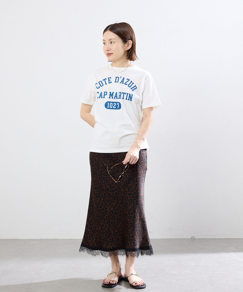 IENA(イエナ)の「BLACK COTE D'AZUR ロゴTシャツ(Tシャツ/カットソー・レディース・ホワイト/ライトグレー・FREE)」の22枚目の写真