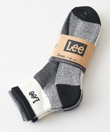 Lee（リー）の「【LEE/リー】【足底クッションの心地よい着用感】杢 クオーターソックス 3足組 ブランドロゴ 通学 定番 ギフト まとめ買い メンズ 25-27cm（ソックス/靴下）」