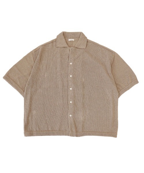 STYLISE（スタイライズ）の「【alvana】WASHI OPEN COLLAR SHIRTS KNIT / 3カラー [ALV-90184]（シャツ/ブラウス・メンズ・ブラック/ブラウン・L）」の2枚目の写真