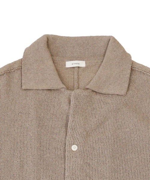 STYLISE（スタイライズ）の「【alvana】WASHI OPEN COLLAR SHIRTS KNIT / 3カラー [ALV-90184]（シャツ/ブラウス・メンズ・ブラック/ブラウン・L）」の7枚目の写真