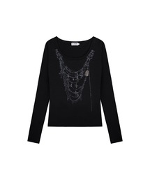 EYEER（イワイイアル）の「CHAIN NECKLACES LOOSE FIT LONG SLEEVE（Tシャツ/カットソー）」