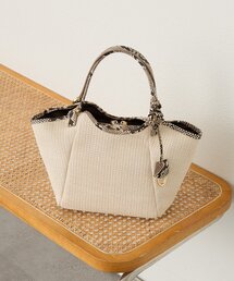 RIVE DROITE | 予約【実用性抜群】レザーパイピングラージトート(ハンドバッグ)