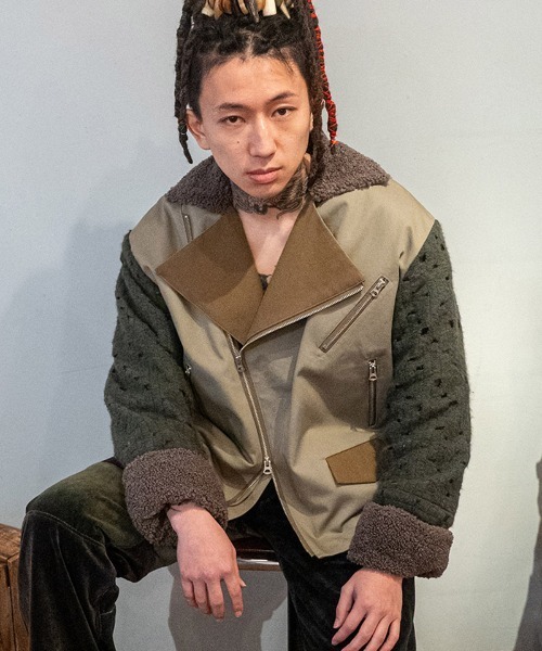 イッセイミヤケ 裏ボア ライダースジャケット ISSEY MIYAKE MEN - ISSEY MIYAKE MEN イッセイミヤケ メン