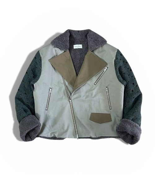 masterkey(マスターキー)の「mj11542- ARCTIC RIDERS ライダースボアジャケット(MK27A-O-09)(ライダースジャケット・メンズ・カーキ・S/M)」の2枚目の写真