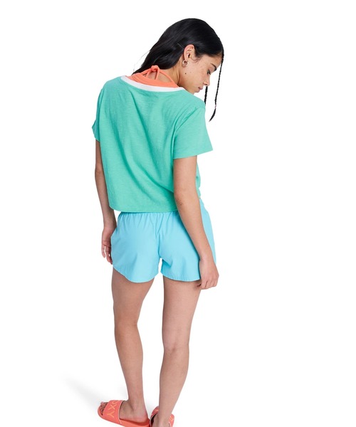 ROXY(ロキシー)の「ROXY ウィメンズ SUNLIT SMILES SHORT ショートパンツ 【2026年春夏モデル】/ロキシーウエストゴムショートパンツ(その他パンツ・レディース・ネイビー/アクア・MEDIUM/SMALL/X-SMALL)」の10枚目の写真