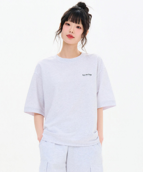 CHASECULT(チェイスカルト)の「共用クーリングコットン半袖スウェットTシャツ-FBRU5811D0E(Tシャツ/カットソー・メンズ・ライトグレー・90/100/105/110/95)」の5枚目の写真