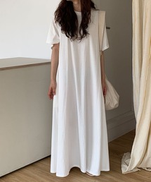ボリュームロング丈Tシャツワンピース