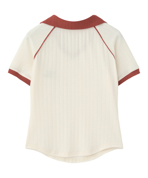 RAIMENT(レイメント)の「(W) ウィメンズハートパンチング配色カラーニット_ピンク(ニット/セーター・レディース・その他・WS/WM)」の4枚目の写真
