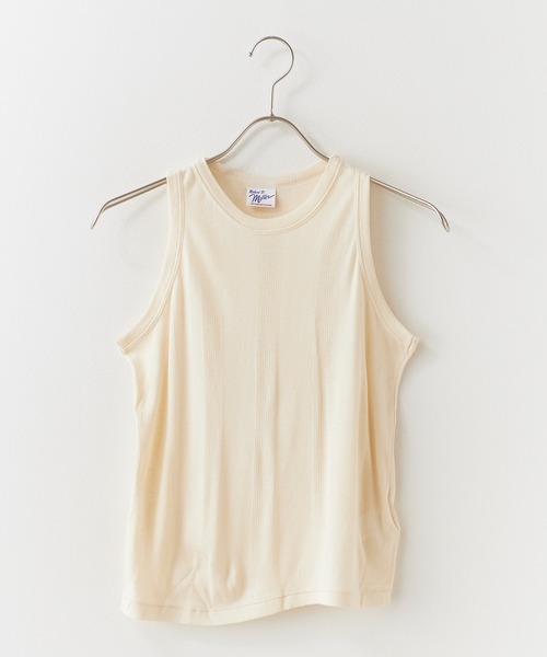 MILLER(ミラー)の「R.P.miller/ミラー CR Prib S/S Tank パネルリブ タンクトップ レディース 2026新作(タンクトップ・レディース・チャコールグレー/ベージュ/アイボリー・FREE)」の5枚目の写真