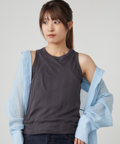 MILLER(ミラー)の「R.P.miller/ミラー CR Prib S/S Tank パネルリブ タンクトップ レディース 2026新作(タンクトップ・レディース・チャコールグレー/ベージュ/アイボリー・FREE)」の17枚目の写真