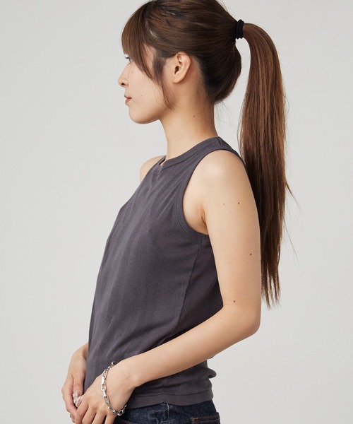 MILLER(ミラー)の「R.P.miller/ミラー CR Prib S/S Tank パネルリブ タンクトップ レディース 2026新作(タンクトップ・レディース・チャコールグレー/ベージュ/アイボリー・FREE)」の20枚目の写真