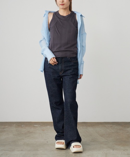 MILLER(ミラー)の「R.P.miller/ミラー CR Prib S/S Tank パネルリブ タンクトップ レディース 2026新作(タンクトップ・レディース・チャコールグレー/ベージュ/アイボリー・FREE)」の22枚目の写真
