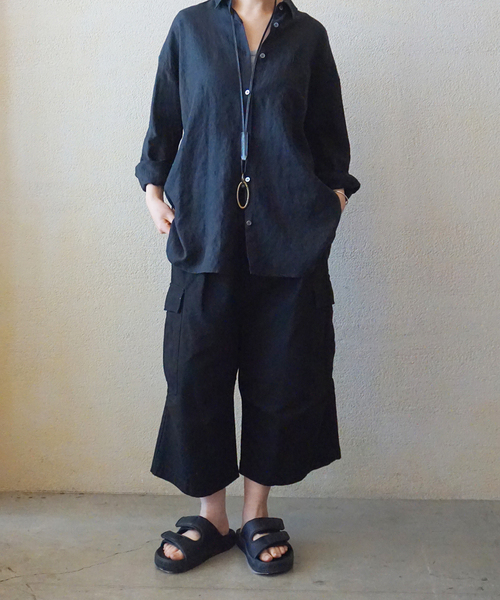 JOURNAL STANDARD LUXE(ジャーナルスタンダード ラックス)の「オックスワッシャー カーゴパンツ(カーゴパンツ・レディース・カーキ/ブラック・FREE)」の3枚目の写真
