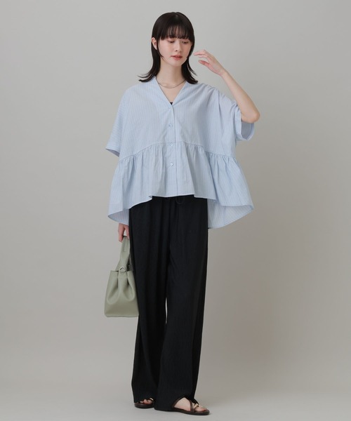LAKOLE（ラコレ）の「ティアードポンチョブラウス / 671837（シャツ/ブラウス・レディース・イエロー/ネイビー/ブルー/ホワイト・FREE）」の16枚目の写真