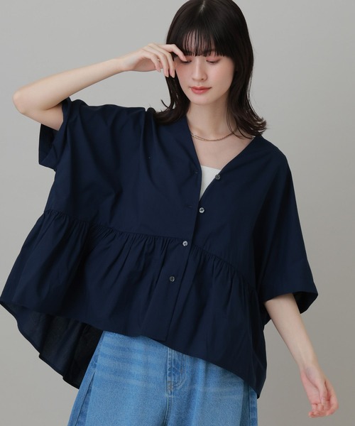 LAKOLE（ラコレ）の「ティアードポンチョブラウス / 671837（シャツ/ブラウス・レディース・イエロー/ネイビー/ブルー/ホワイト・FREE）」の21枚目の写真