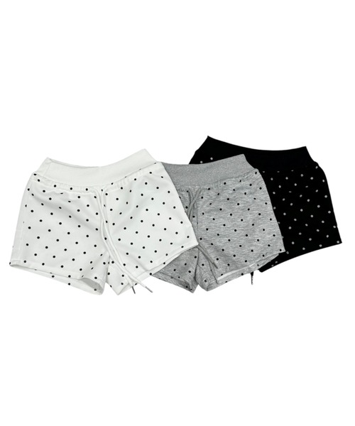 Never mind the XU / Chikashitsu+(ネバーマインド ザ エックスユー / チカシツプラス)の「【nmtc+】Polka Dot Banding Short Pants / 【エヌエムティーシープラス】ポルカドットバンディングショートパンツ(その他パンツ・レディース・ホワイト/グレー/ブラック・ONE SIZE)」の7枚目の写真