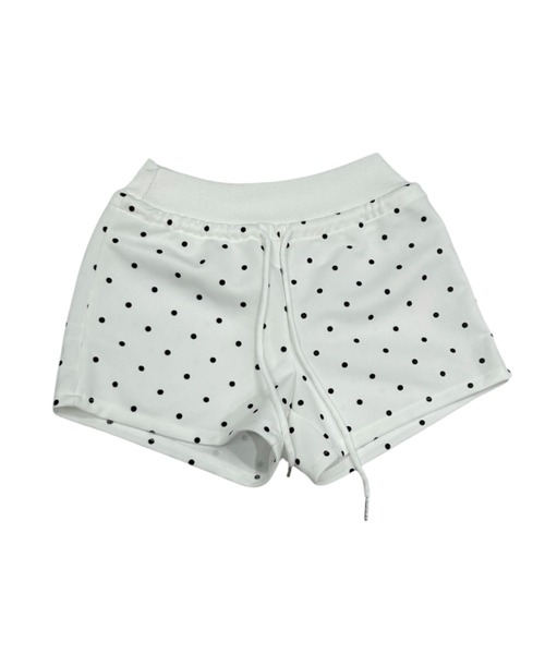 Never mind the XU / Chikashitsu+(ネバーマインド ザ エックスユー / チカシツプラス)の「【nmtc+】Polka Dot Banding Short Pants / 【エヌエムティーシープラス】ポルカドットバンディングショートパンツ(その他パンツ・レディース・ホワイト/グレー/ブラック・ONE SIZE)」の8枚目の写真