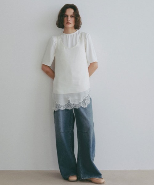 ETRE TOKYO(エトレトウキョウ)の「コットンリネンカーブデニムパンツ(デニムパンツ・レディース・ブルー/インディゴブルー・M/S)」の8枚目の写真