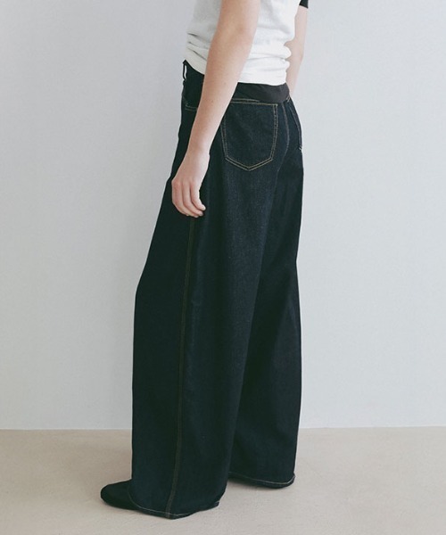 ETRE TOKYO(エトレトウキョウ)の「コットンリネンカーブデニムパンツ(デニムパンツ・レディース・ブルー/インディゴブルー・M/S)」の14枚目の写真