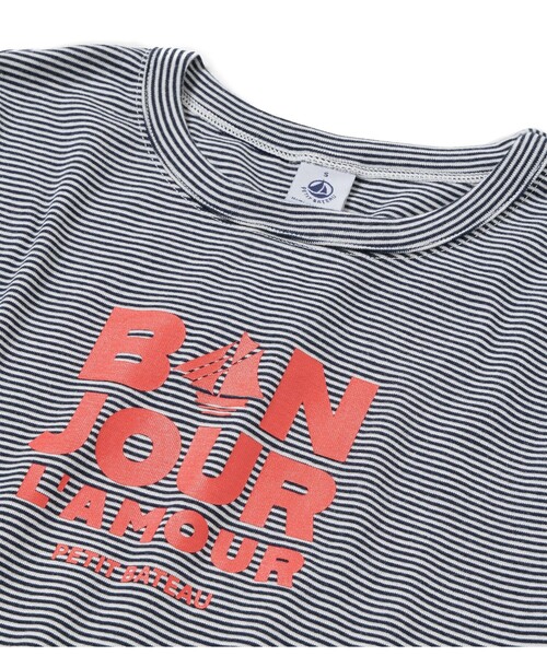 PETIT BATEAU(プチバトー)の「PBプリントクルーネック半袖Tシャツ(Tシャツ/カットソー・レディース・ブルー系その他・X-SMALL/MEDIUM/SMALL)」の6枚目の写真