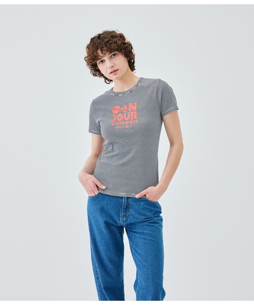 PETIT BATEAU(プチバトー)の「PBプリントクルーネック半袖Tシャツ(Tシャツ/カットソー・レディース・ブルー系その他・X-SMALL/MEDIUM/SMALL)」の8枚目の写真