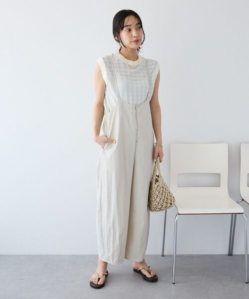 CRAFT STANDARD BOUTIQUE(クラフトスタンダードブティック)の「ナイロンサロペット(サロペット/オーバーオール・レディース・ダークグレー/ライトグレー・FREE)」の1枚目の写真