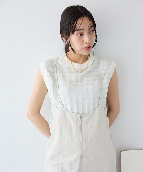 CRAFT STANDARD BOUTIQUE(クラフトスタンダードブティック)の「ナイロンサロペット(サロペット/オーバーオール・レディース・ダークグレー/ライトグレー・FREE)」の3枚目の写真