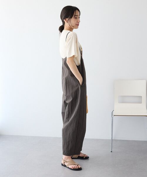 CRAFT STANDARD BOUTIQUE(クラフトスタンダードブティック)の「ナイロンサロペット(サロペット/オーバーオール・レディース・ダークグレー/ライトグレー・FREE)」の4枚目の写真