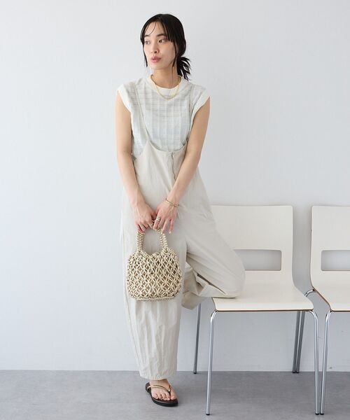 CRAFT STANDARD BOUTIQUE(クラフトスタンダードブティック)の「ナイロンサロペット(サロペット/オーバーオール・レディース・ダークグレー/ライトグレー・FREE)」の7枚目の写真