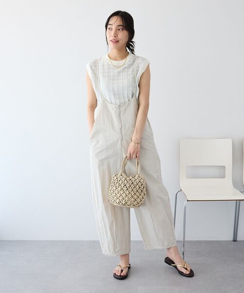 CRAFT STANDARD BOUTIQUE(クラフトスタンダードブティック)の「ナイロンサロペット(サロペット/オーバーオール・レディース・ダークグレー/ライトグレー・FREE)」の8枚目の写真