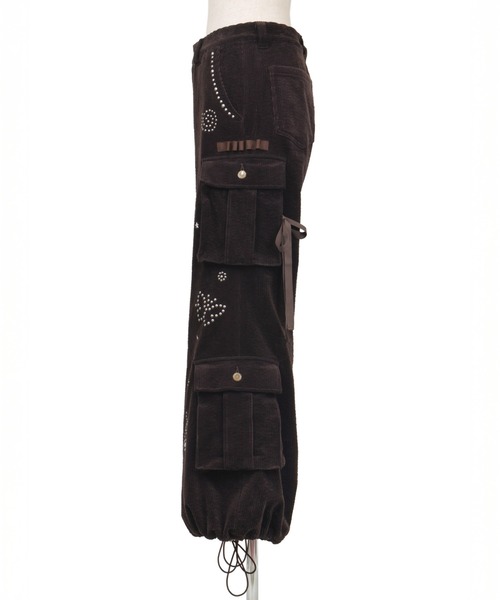 rurumu:（ルルムウ）の「rurumu:/ルルムウ/flower studs corduroy pants（その他パンツ・レディース・チャコールグレー/ブラウン/スモークピンク・M/L）」の19枚目の写真