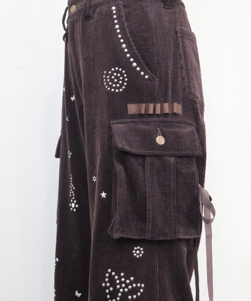 rurumu:（ルルムウ）の「rurumu:/ルルムウ/flower studs corduroy pants（その他パンツ・レディース・チャコールグレー/ブラウン/スモークピンク・M/L）」の20枚目の写真