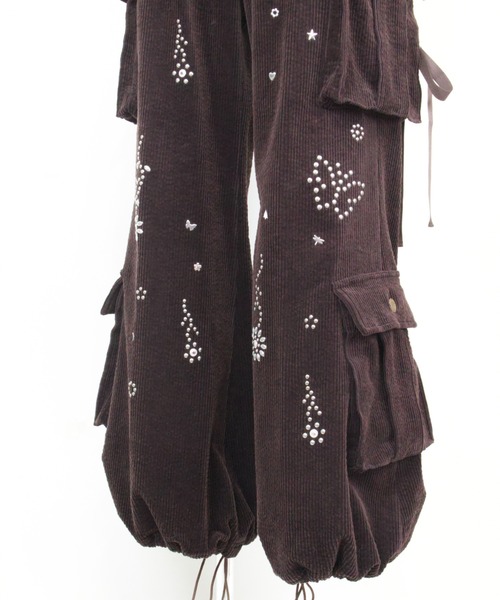rurumu:（ルルムウ）の「rurumu:/ルルムウ/flower studs corduroy pants（その他パンツ・レディース・チャコールグレー/ブラウン/スモークピンク・M/L）」の21枚目の写真