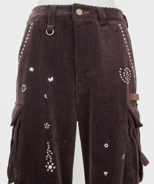 rurumu:（ルルムウ）の「rurumu:/ルルムウ/flower studs corduroy pants（その他パンツ・レディース・チャコールグレー/ブラウン/スモークピンク・M/L）」の22枚目の写真