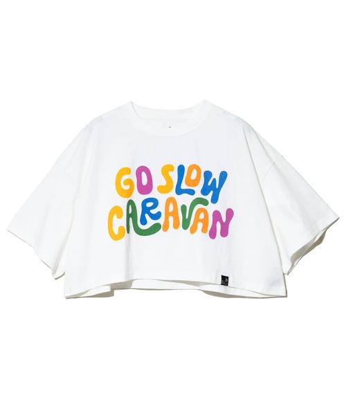 go slow caravan(ゴースローキャラバン)の「USA/C BIGショートTEE W(Tシャツ/カットソー・レディース・ネイビー/ホワイト/コーラルピンク・FREE)」の2枚目の写真