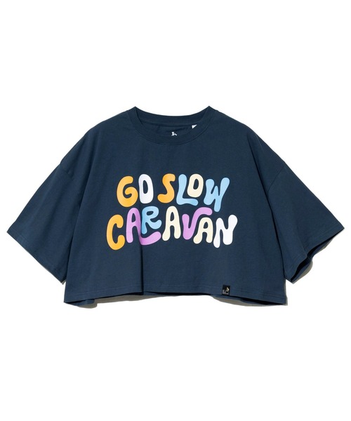 go slow caravan(ゴースローキャラバン)の「USA/C BIGショートTEE W(Tシャツ/カットソー・レディース・ネイビー/ホワイト/コーラルピンク・FREE)」の7枚目の写真