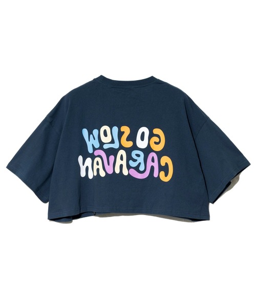 go slow caravan(ゴースローキャラバン)の「USA/C BIGショートTEE W(Tシャツ/カットソー・レディース・ネイビー/ホワイト/コーラルピンク・FREE)」の8枚目の写真