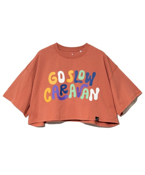go slow caravan(ゴースローキャラバン)の「USA/C BIGショートTEE W(Tシャツ/カットソー・レディース・ネイビー/ホワイト/コーラルピンク・FREE)」の12枚目の写真