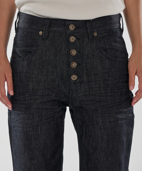 WISH FOR EVER(ウィッシュフォーエバー)の「ASSORT SEMIFLARE LINES DENIM PANTS/アソートセミフレアラインデニムパンツ(デニムパンツ・メンズ・インディゴブルー/ブラック・SMALL/MEDIUM/LARGE)」の3枚目の写真