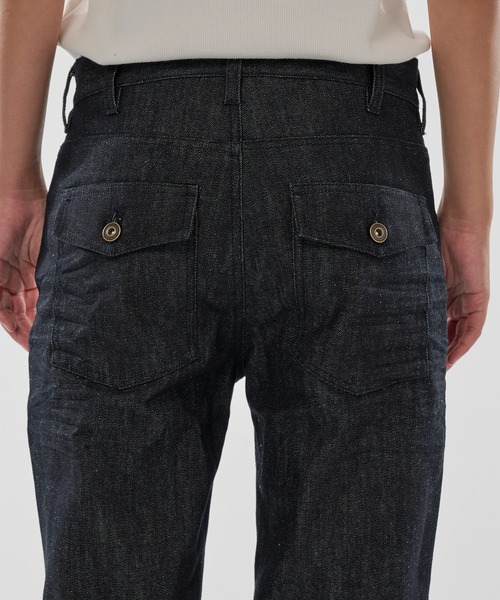 WISH FOR EVER(ウィッシュフォーエバー)の「ASSORT SEMIFLARE LINES DENIM PANTS/アソートセミフレアラインデニムパンツ(デニムパンツ・メンズ・インディゴブルー/ブラック・SMALL/MEDIUM/LARGE)」の6枚目の写真