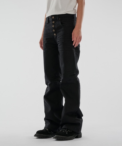 WISH FOR EVER(ウィッシュフォーエバー)の「ASSORT SEMIFLARE LINES DENIM PANTS/アソートセミフレアラインデニムパンツ(デニムパンツ・メンズ・インディゴブルー/ブラック・SMALL/MEDIUM/LARGE)」の21枚目の写真