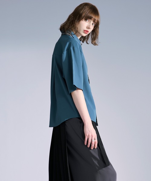 Ellno Loset(エルノロゼット)の「ジャガードレイヤードクレリックチャイナシャツ(シャツ/ブラウス・メンズ・ブラック/ダークグリーン/オフホワイト・LARGE/MEDIUM/SMALL)」の18枚目の写真