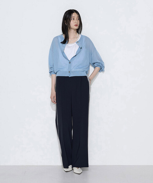 COMME CA Wardrobe(コムサワードローブ)の「14G天竺編 ニットカーディガン(カーディガン/ボレロ・レディース・ブルー/ピンク・FREE)」の7枚目の写真