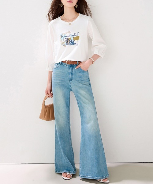ONEP STAR（ワンピスター）の「アートロゴプリント七分袖Tシャツ（Tシャツ/カットソー・レディース・ホワイト・X-LARGE/LARGE/MEDIUM）」の9枚目の写真