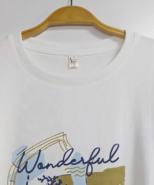 ONEP STAR（ワンピスター）の「アートロゴプリント七分袖Tシャツ（Tシャツ/カットソー・レディース・ホワイト・X-LARGE/LARGE/MEDIUM）」の10枚目の写真