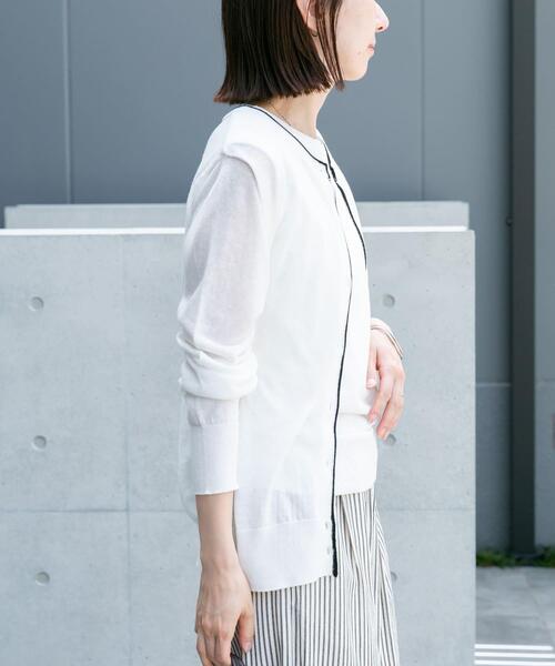 ITEMS URBANRESEARCH(アイテムズ アーバンリサーチ)の「リネン混ラインニットカーディガン(カーディガン/ボレロ・レディース・ブラウン/ライトブルー/ホワイト・FREE)」の20枚目の写真