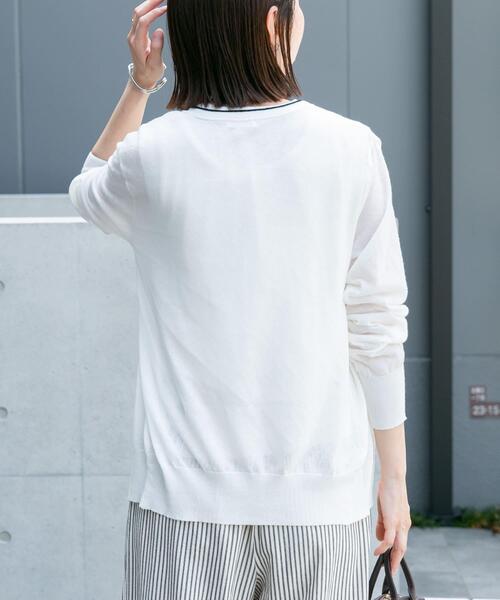 ITEMS URBANRESEARCH(アイテムズ アーバンリサーチ)の「リネン混ラインニットカーディガン(カーディガン/ボレロ・レディース・ブラウン/ライトブルー/ホワイト・FREE)」の21枚目の写真