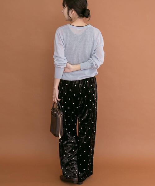 ITEMS URBANRESEARCH(アイテムズ アーバンリサーチ)の「リネン混ラインニットカーディガン(カーディガン/ボレロ・レディース・ブラウン/ライトブルー/ホワイト・FREE)」の10枚目の写真
