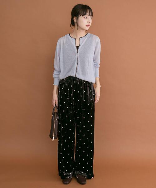 ITEMS URBANRESEARCH(アイテムズ アーバンリサーチ)の「リネン混ラインニットカーディガン(カーディガン/ボレロ・レディース・ブラウン/ライトブルー/ホワイト・FREE)」の11枚目の写真